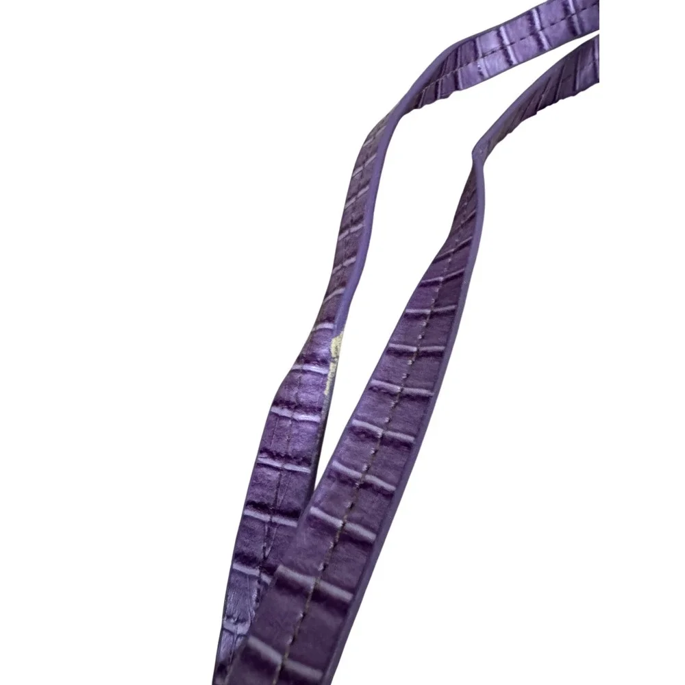 Purple Suede and Croc Embossed Leather Trapezoid Tote Bag Shoulder Bag